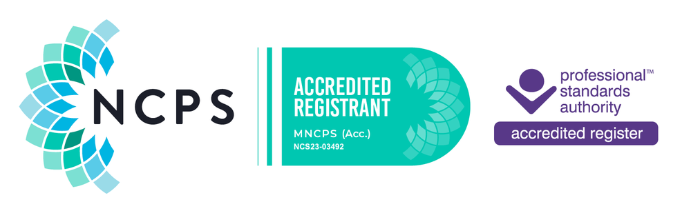 NCPS Accredited Registrant, MNCPS (Acc.), registration number NCS23-03492. Professional Standards Authority accredited register.